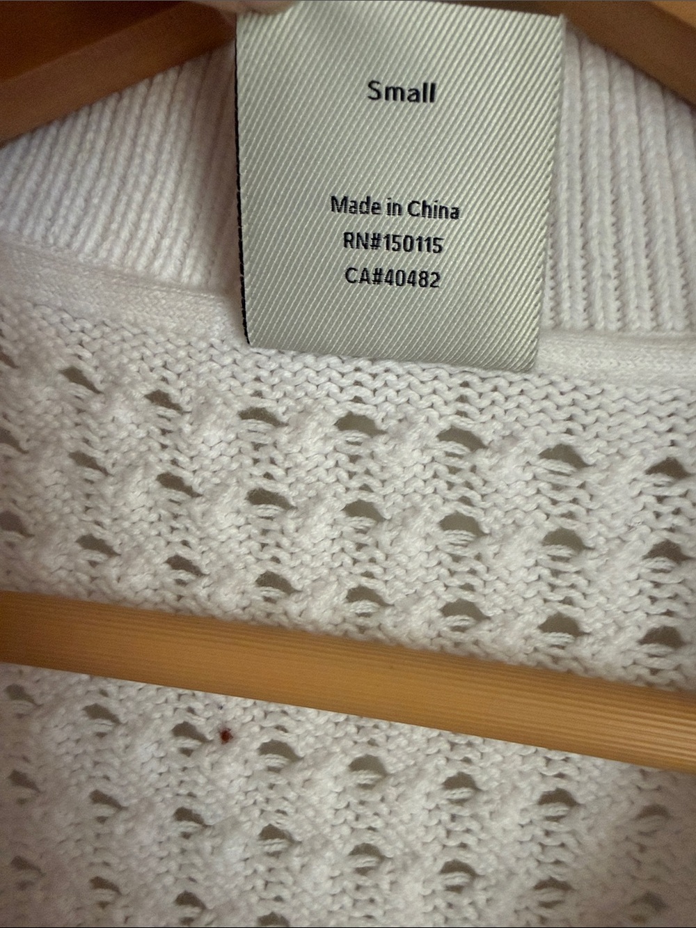 VARLEY Ellie Knit White Cotton Crochet Shirt Cardigan Size Small S Oversized - Picture 5 of 11